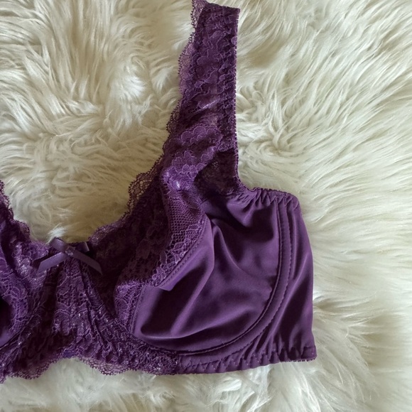 Curve Muse Minimizer unlined underwire bra with lace Size 36C Purple New - Picture 6 of 15